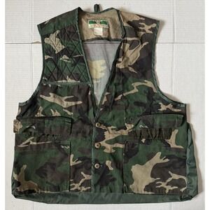 GAME WINNER SPORTSWEAR - Men's VINTAGE Camo Duck Goose Hunting Vest - Size Large